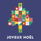 Joyeux Noël coloré en forme d'arbre minimaliste